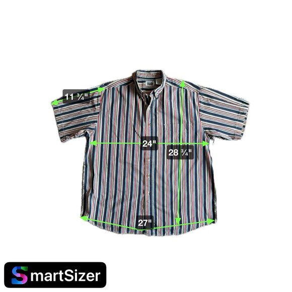 2/$18 SALE! Vtg‎ Basic Editions Button Up Shirt Mens L Vertical Striped 90s Y2K - Picture 2 of 6